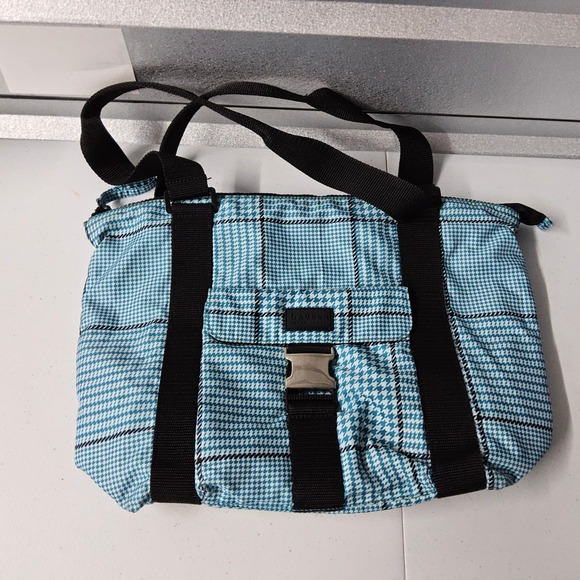 Vintage‎ Lauren Ralph Lauren Tote Bag Purse Houndstooth Buckle Pocket Zip Y2K - Picture 6 of 12